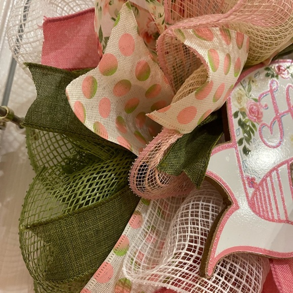 EASTER WREATH Spring Wreath with removable bunny! Victorian vibe with soft color - Picture 5 of 9